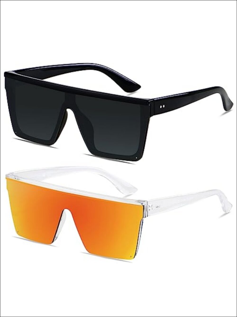 Oversized Square Flat Top Sunglasses UV400 Shield Unisex